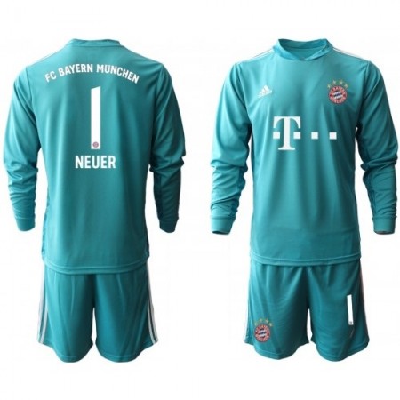 Billiga Fotbollströjor FC Bayern München Manuel Neuer 1 Målvakt Barn Hemma tröja 2020/21 Långärmad